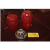 Image 1 : RED CLAY KOKESHI DOLLS & CERAMIC VASE; SIGNED PETE ANDERSON (3 PCS)