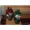 Image 2 : JAPANESE CLOISONNE VASES (ROSE DESIGNS) (2 PCS)