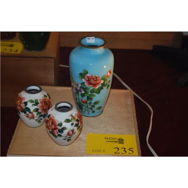 JAPANESE CLOISONNE VASES (3 PCS)
