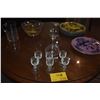 Image 1 : VINTAGE BOHEMIA CASCADE FINE LEAD CRYSTAL DECANTER & LIQUEUR GLASSES-ETCHED (7 PCS)
