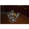 Image 2 : VINTAGE BOHEMIA CASCADE FINE LEAD CRYSTAL DECANTER & LIQUEUR GLASSES-ETCHED (7 PCS)