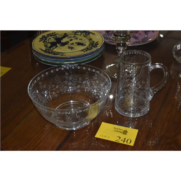 WILLIAM YEOWARD CRYSTAL FERN BOWL & PITCHER (2 PCS)