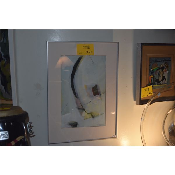 FRAMED ABSTRACT PAINTING; SIGNED A. IRONS (ANN)