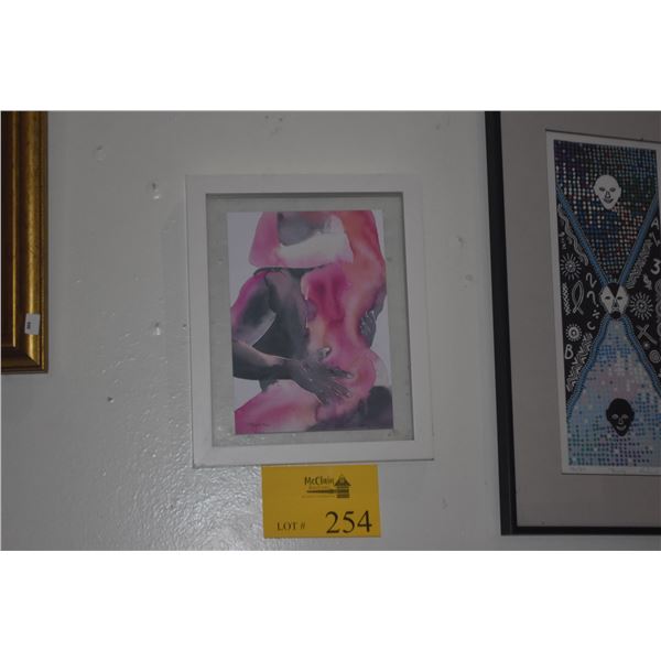 FRAMED WATERCOLOR PRINT; SIGNED 8/50 (9" X 11")