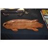 Image 2 : VINTAGE MONKEYPOD "PIG" TRAY (27 1/2" X 10") & CARVED FISH, MARKED "HAWAII"  (2 PCS)
