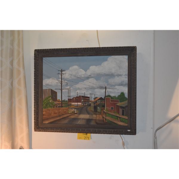 FRAMED OIL ON ART BOARD, HALEIWA; SIGNED J. BEBB (32 1/2" X 26 1/2")