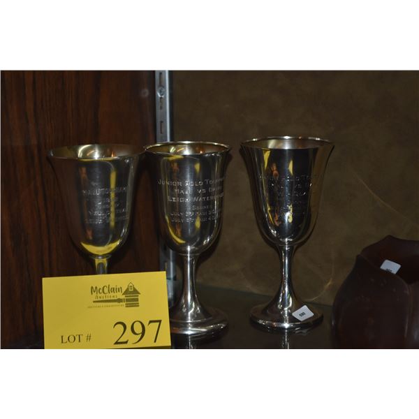 STERLING SILVER TROPHY CUPS, 1932 MAUI TOURNAMENT & JUNIOR POLO TOURNAMENTS MAUI VS. OAHU (440.2 GTW