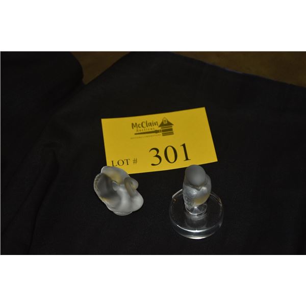 LALIQUE SWAN & LALIQUE OWL (2 PCS)
