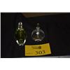 Image 1 : CORREIA ART GLASS PERFUME BOTTLE (SIGNED) & ORREFORS CRYSTAL PERFUME BOTTLE W/BUTTERFLY MOTIF (2 PCS