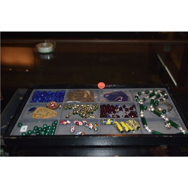 COLLECTION OF BEADS & JEWELRY PARTS