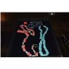 Image 1 : 3 BEAD NECKLACES: TURQUOISE, CORAL & LAPIS LAZULI