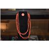 Image 1 : CHINESE 2 STRAND SILVER RED CORAL NECKLACE (36")