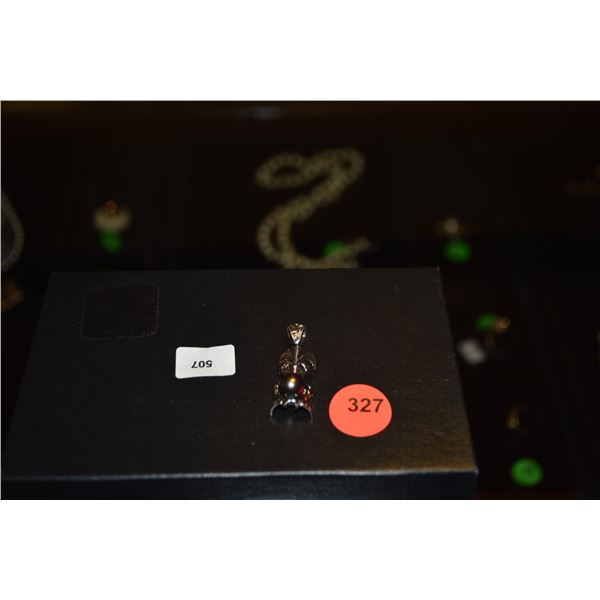 STERLING SILVER BLACK PEARL "TIKI" PENDANT