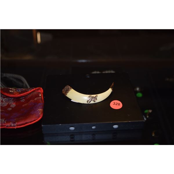 VINTAGE 14K HAWAIIAN BOAR BROOCH, MONOGRAMED