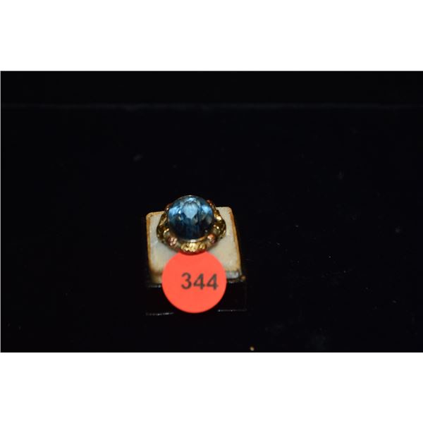ANTIQUE 14K 2-TONE GOLD BLUE STONE RING (6.9 GTW)
