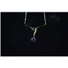Image 2 : 18K WG AMETHYST & DIAMOND PENDANT ON CHAIN (18") (36.4 GTW)