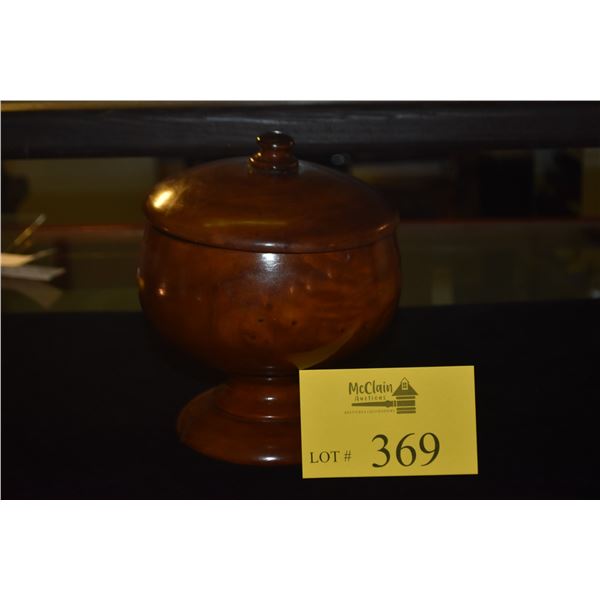 HAWAIIAN KOA WOOD LIDDED PEDESTAL BOWL