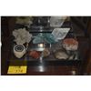 Image 1 : COLLECTION OF GEODE, SLABS & MINERAL SPECIMENS (9 PCS) (DOES NOT INCLUDE STAND)