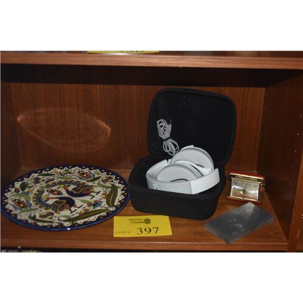 MIXED LOT: WYZE HEADPHONES IN CASE, 1 LB. TITANIUM BULLION BAR (STAMPED .999 FINE), VINTAGE 1960'S S