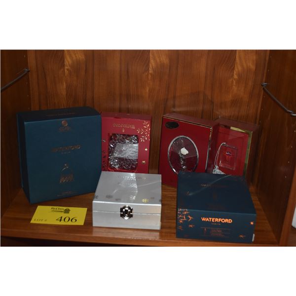 WATERFORD CRYSTAL ORNAMENTS (6 PCS)