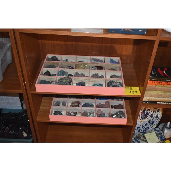 2 TRAYS OF NATURAL MINERAL SPECIMENS (2 TRAYS INCLUDED)