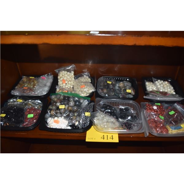 LARGE LOT OF PACKAGED SEMI-PRECIOUS STONE BEADS