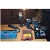 Image 1 : COLLECTION OF MAKITA TOOLS: SAWZALL, GRINDER, DRILL, ORBITAL SANDER, MULTI TOOL, MISC. BLADES, CHARG