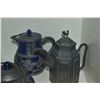 Image 2 : PEWER LIQUOR POT, METAL & CERAMIC TEAPOTS (3 PCS)