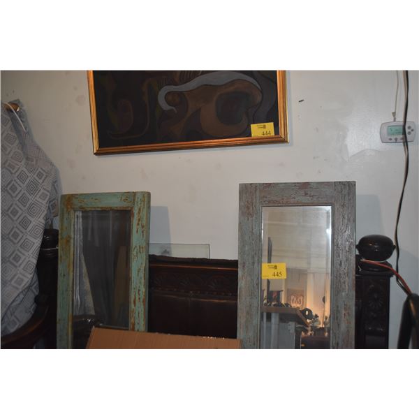 FRAMED BEVELED GLASS MIRRORS (20 1/4" X 43 1/4") (2 PCS)