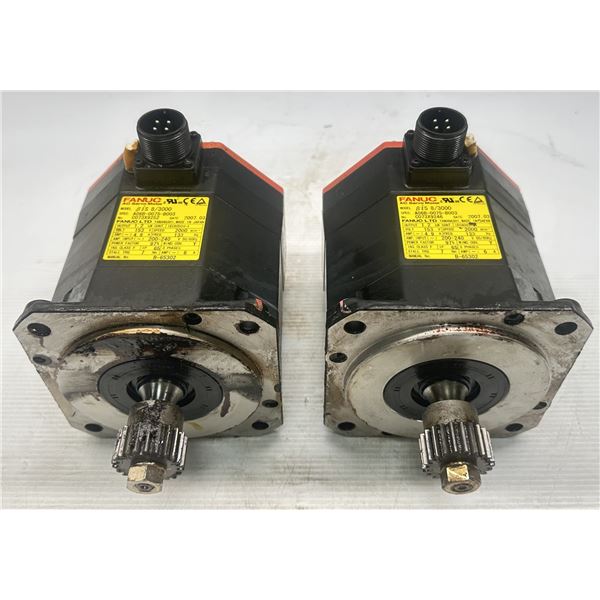(2) Fanuc #A06B-0075-B003 AC Servo Motors w/ #A860-2020-T301 Pulse Coders