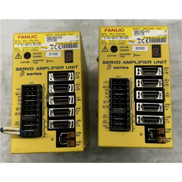 (2) Fanuc #A06B-6093-H151 Servo Amplifier Units