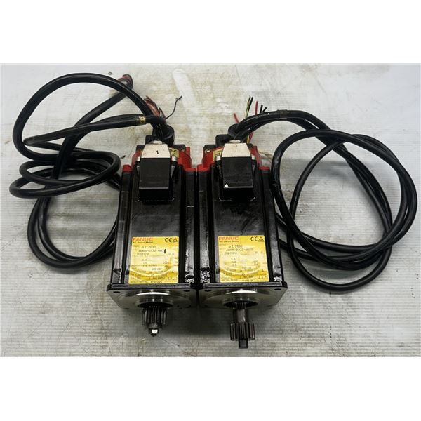 (2) Fanuc #A06B-0372-B075 AC Servo Motors w/ #A860-0360-T001 Pulsecoders