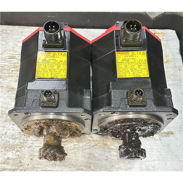 (2) Fanuc #A06B-0235-B605 AC Servo Motors w/ #A860-2014-T301 Encoders