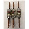 Image 3 : Lot of (3) Bussmann / Fusetron #FRS-R-150 amp Dual Element Time-Delay Fuses, Current Limiting