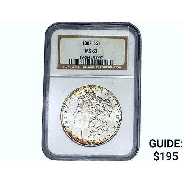 1887 Morgan Silver Dollar NGC MS63