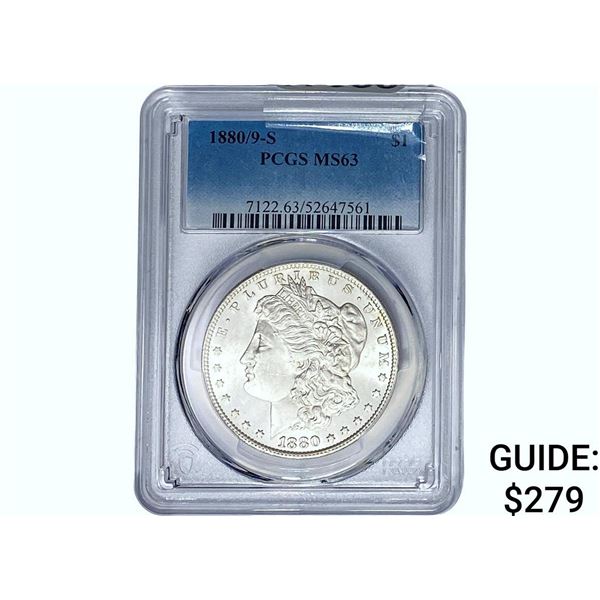 1880/9 Morgan Silver Dollar PCGS MS63