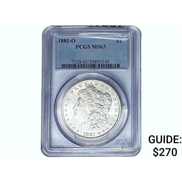 1881-O Morgan Silver Dollar PCGS MS63