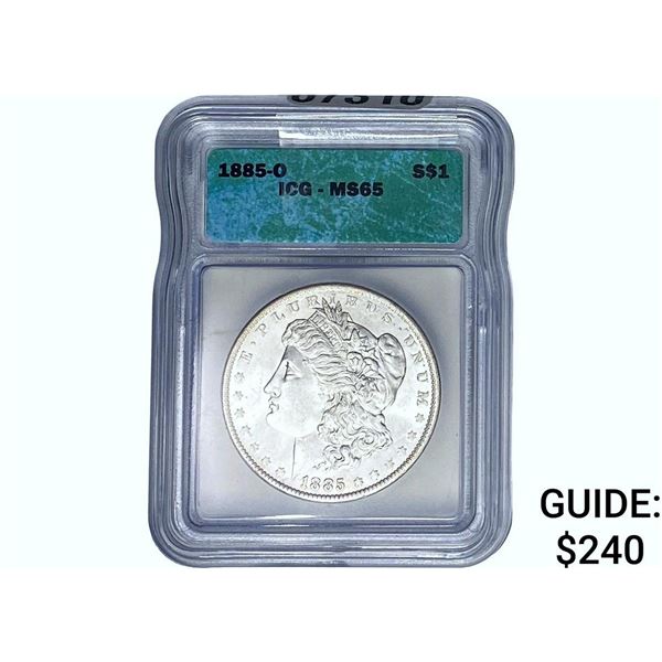 1885-O Morgan Silver Dollar ICG MS65