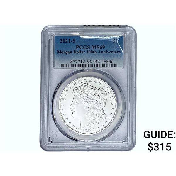 2021-S Morgan Silver Dollar PCGS MS69 100th Anniv.