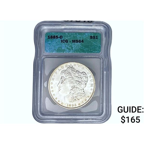 1885-O Morgan Silver Dollar ICG MS64