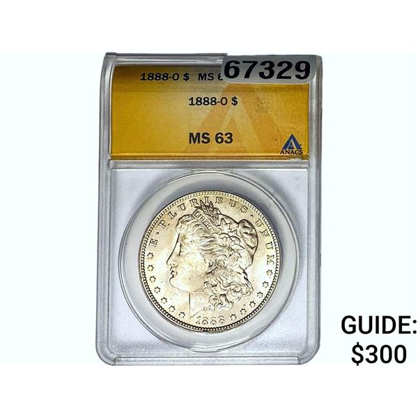 1888-O Morgan Silver Dollar ANACS MS63