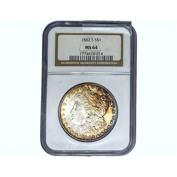 1882-S Morgan Silver Dollar NGC MS64