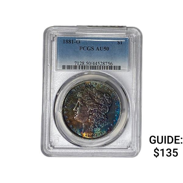 1881-O Morgan Silver Dollar PCGS AU50