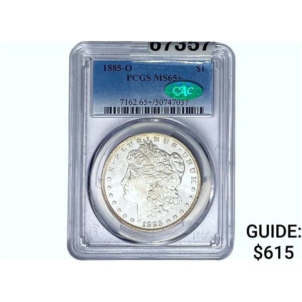 1885-O CAC Morgan Silver Dollar PCGS MS65+