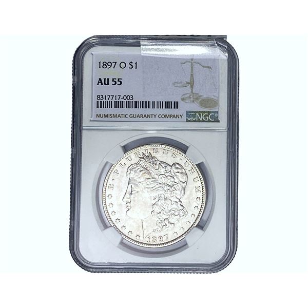 1897-O Morgan Silver Dollar NGC AU55