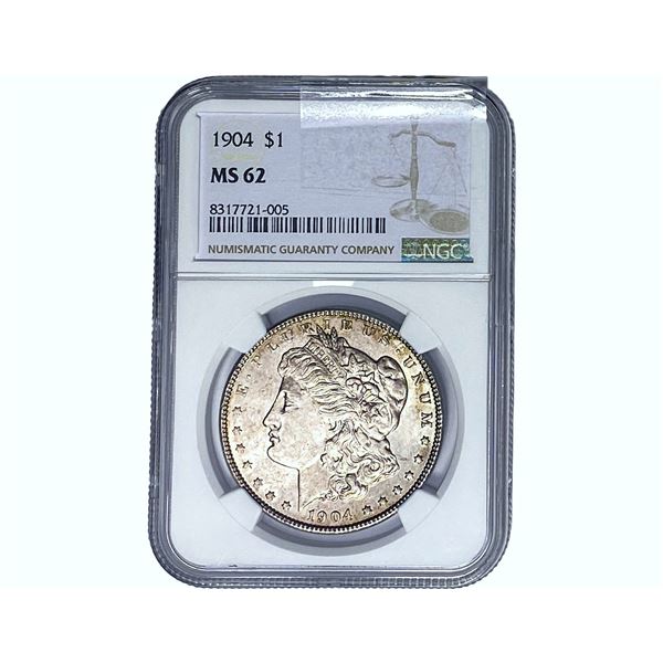 1904 Morgan Silver Dollar NGC MS62