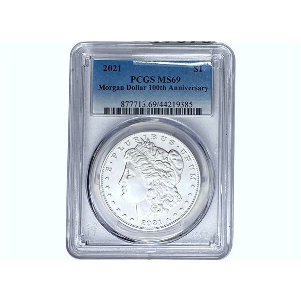 2021 Morgan Silver Dollar PCGS MS69 100th Anniv.