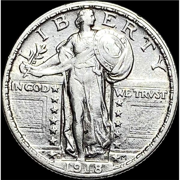 1918-D Standing Liberty Silver Quarter  LIGHTLY CIRCULATED