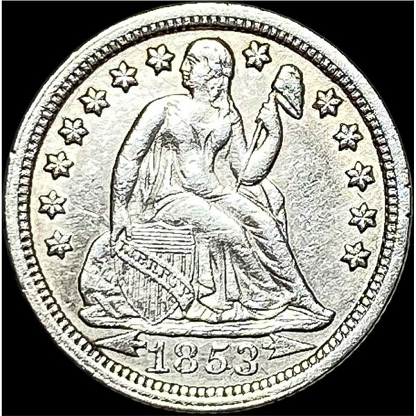 1853 Arrows Seated Liberty Dime UNCIRCULATED