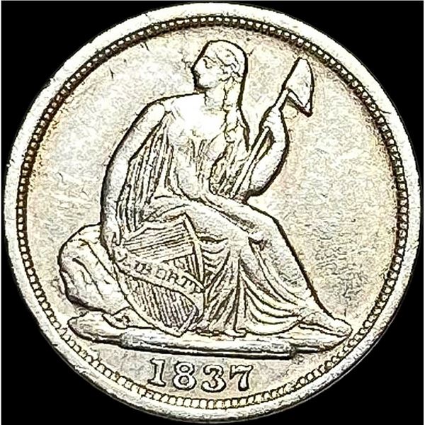 1837 Seated Liberty Half Dime No Stars UNCIRCULATED